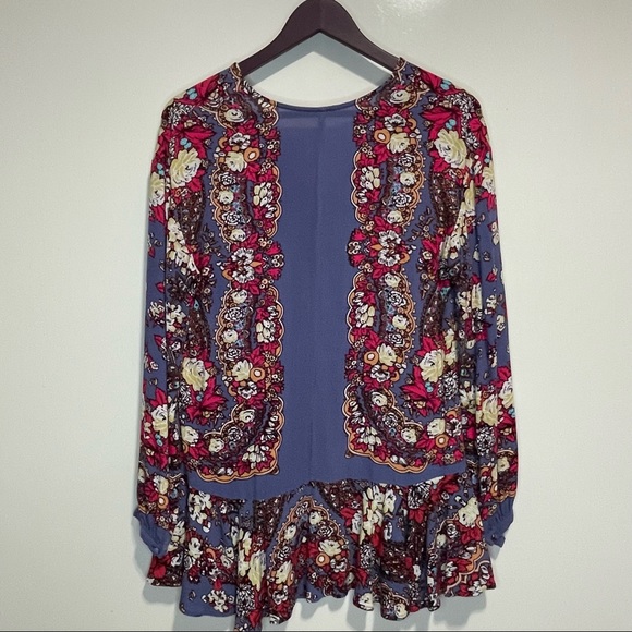 Free People Long Sleeve Floral Peplum Tunic Top - Picture 4 of 7